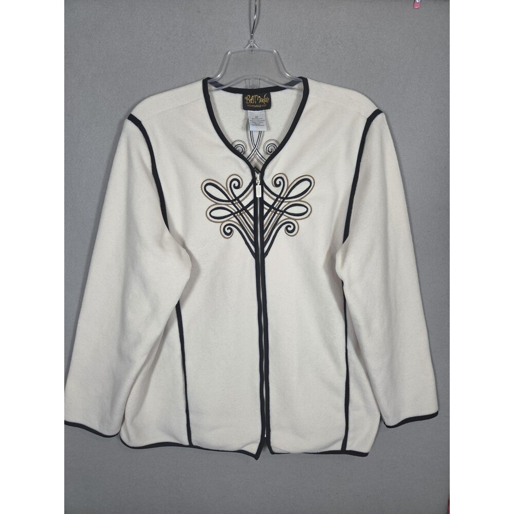 BOB MAKIE Wearable Art Fleece Jacket Womens 2X Embroidered Full Zip With Pockets
